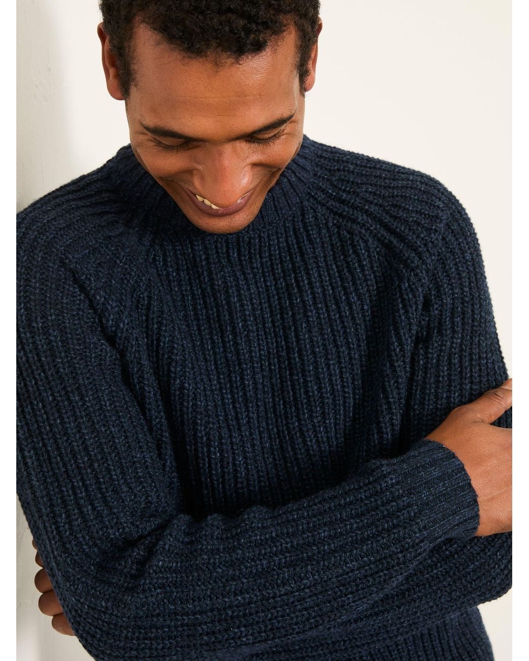 FatFace Blue Fife Knitted Crew Jumper for men