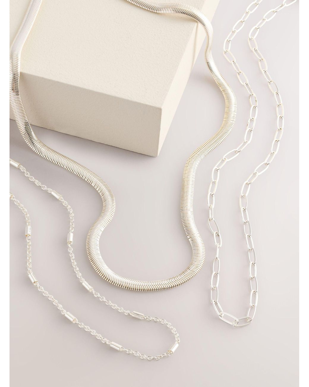 Next Natural Tone 3 Layer Multi Chain Necklace