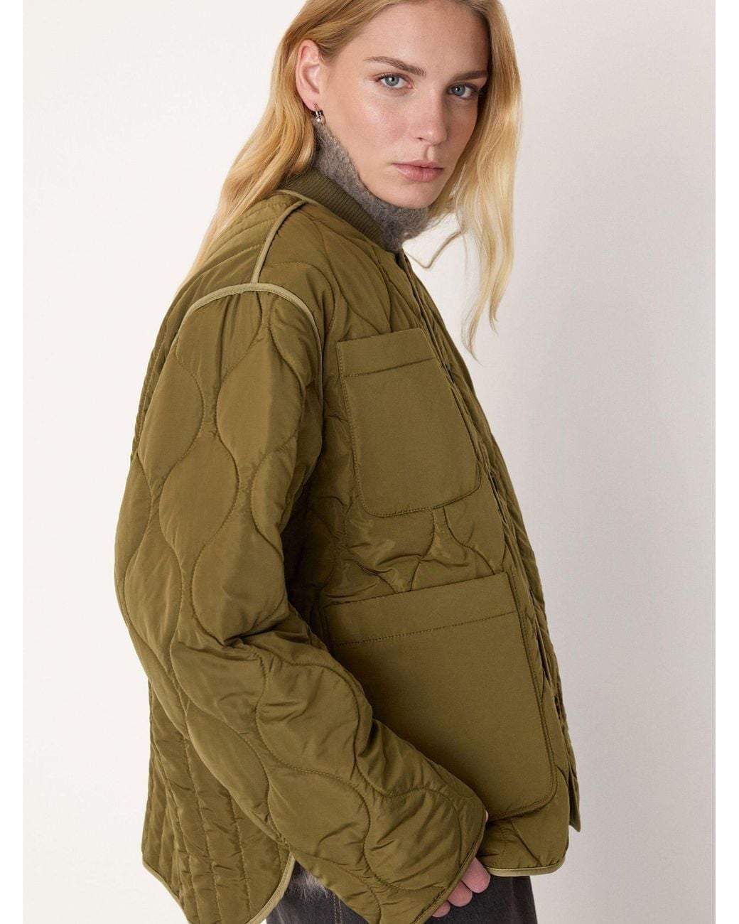 Whistles Brown Reversible Quilted Jacket
