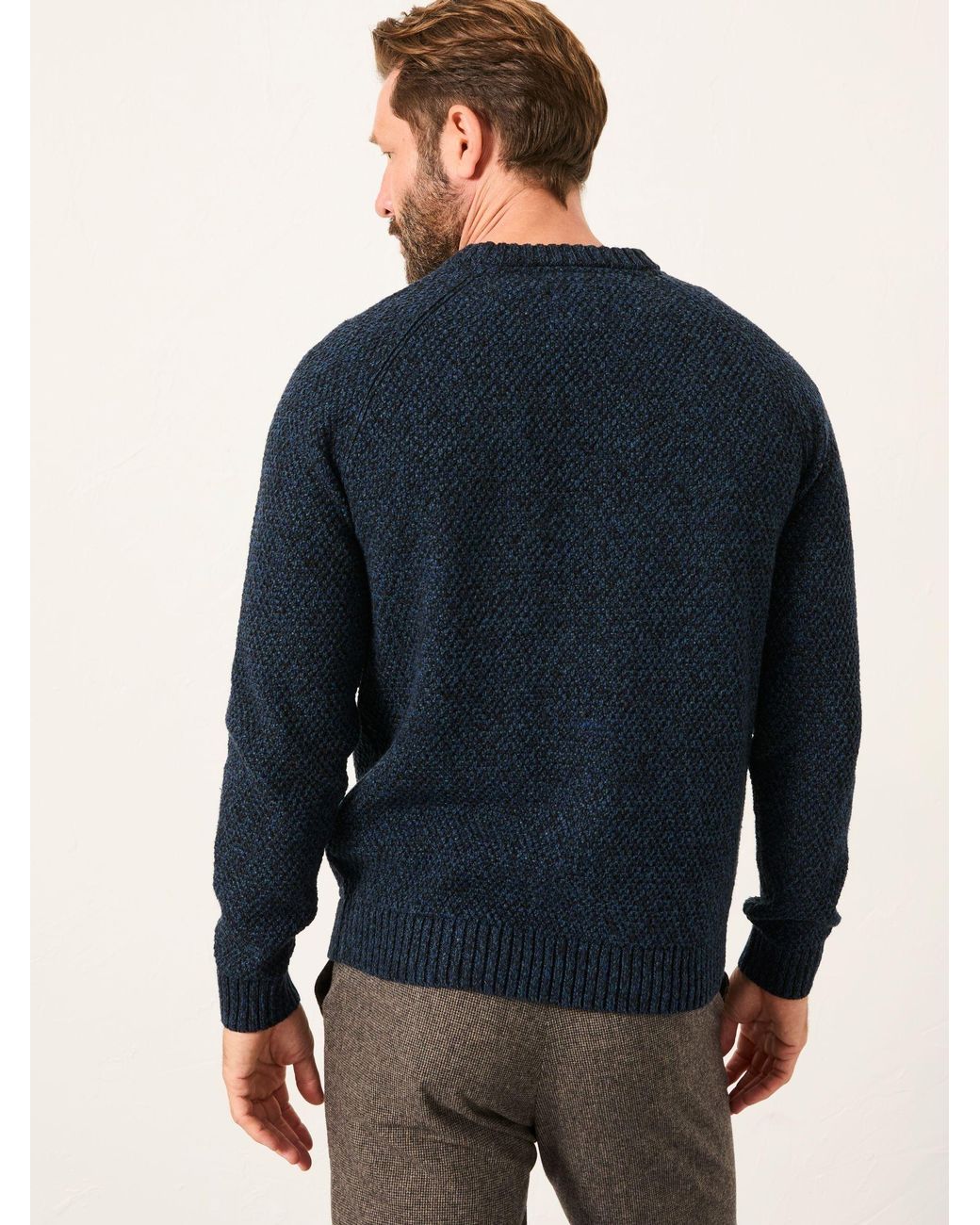 FatFace Blue Hove Crew Neck Knitted Jumper for men