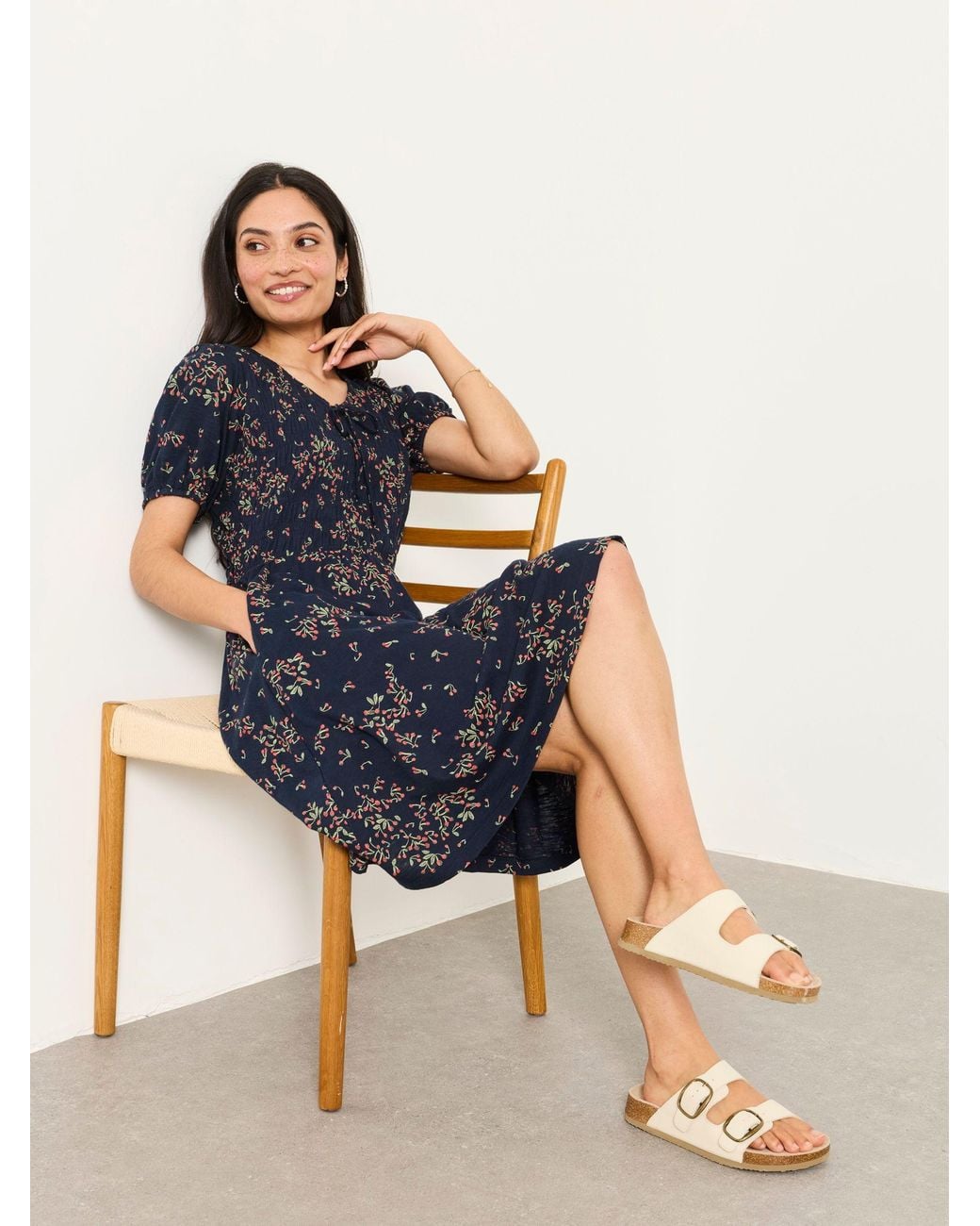 FatFace Blue Nora Petite Jersey Dress