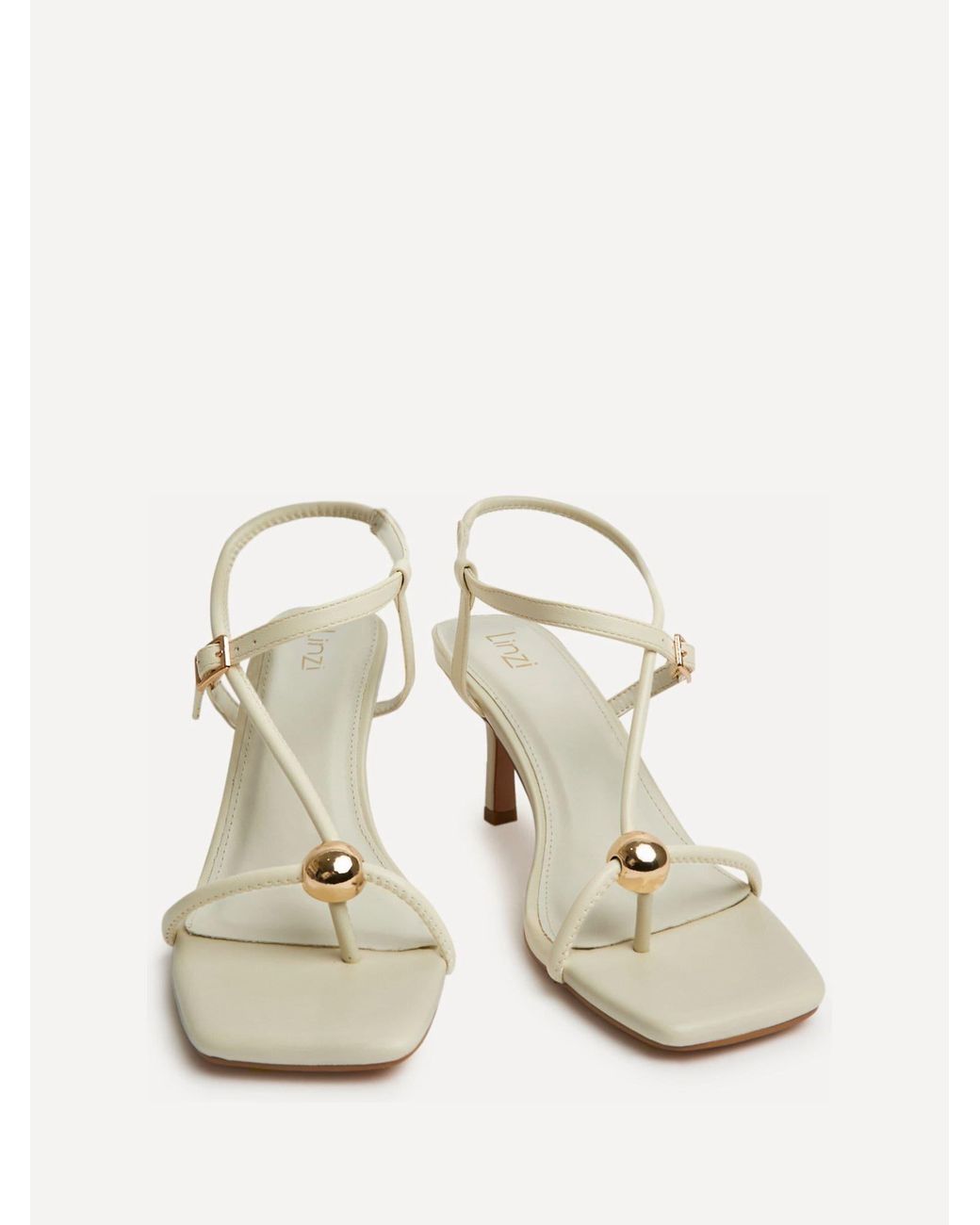 Linzi Natural Immersed Toe Post Heeled Sandals