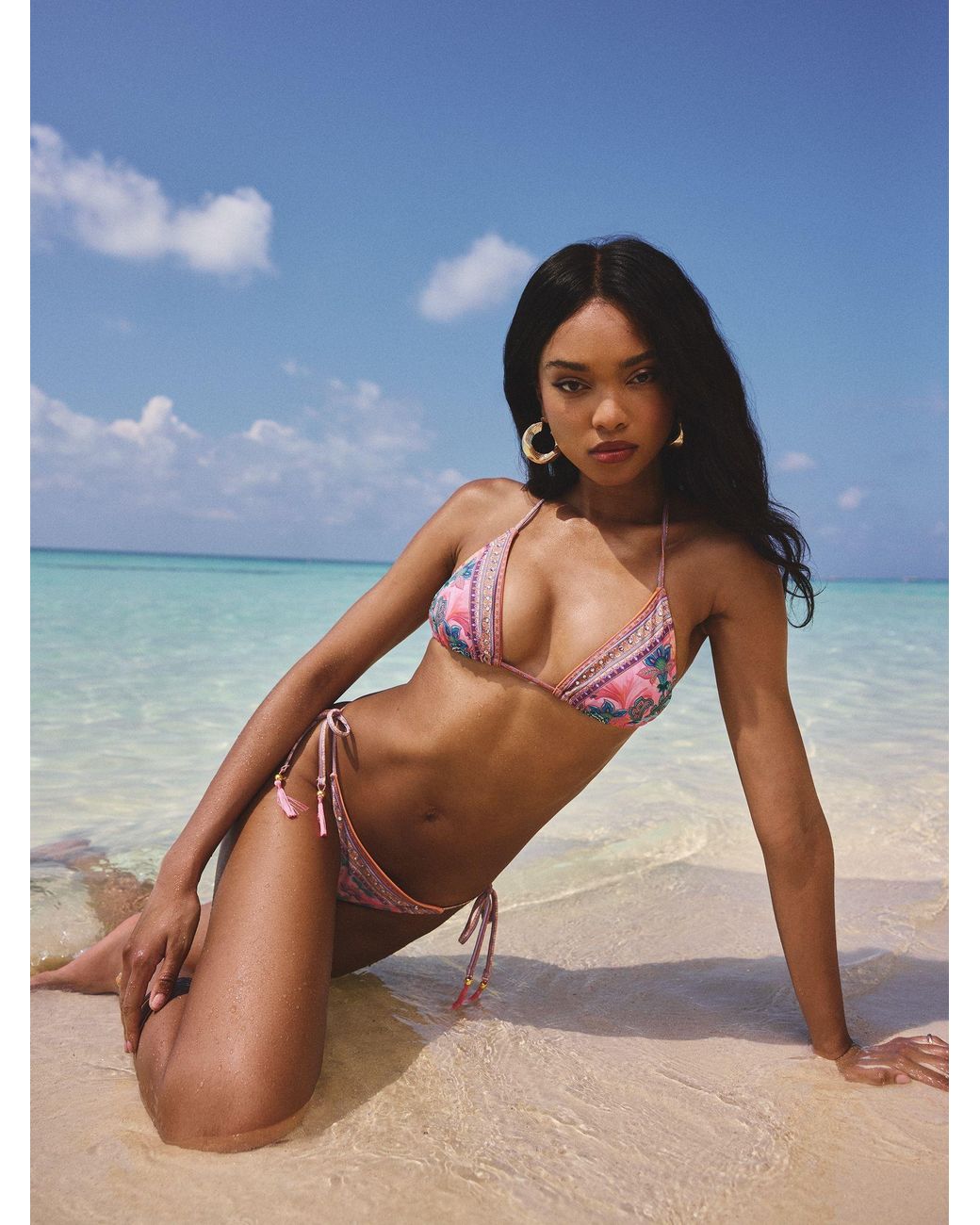 Lipsy Blue Soft Triangle Bikini Top