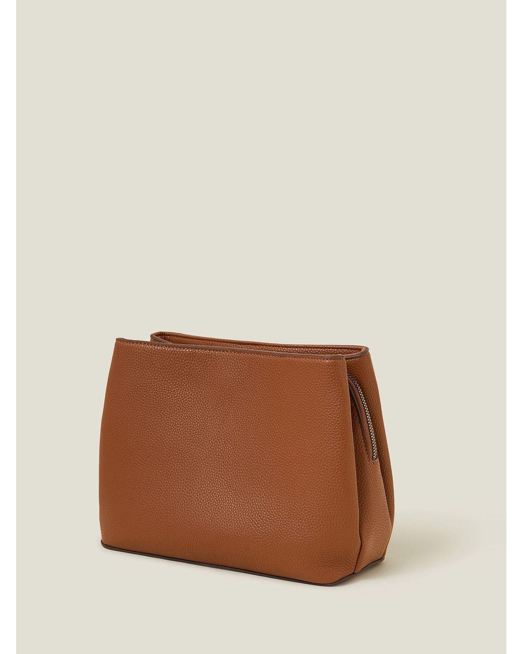 Accessorize Brown Faux Leather Webbing Strap Cross-Body Bag