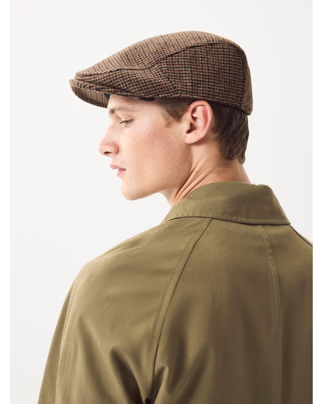 Next Natural Dogtooth Flat Cap for men