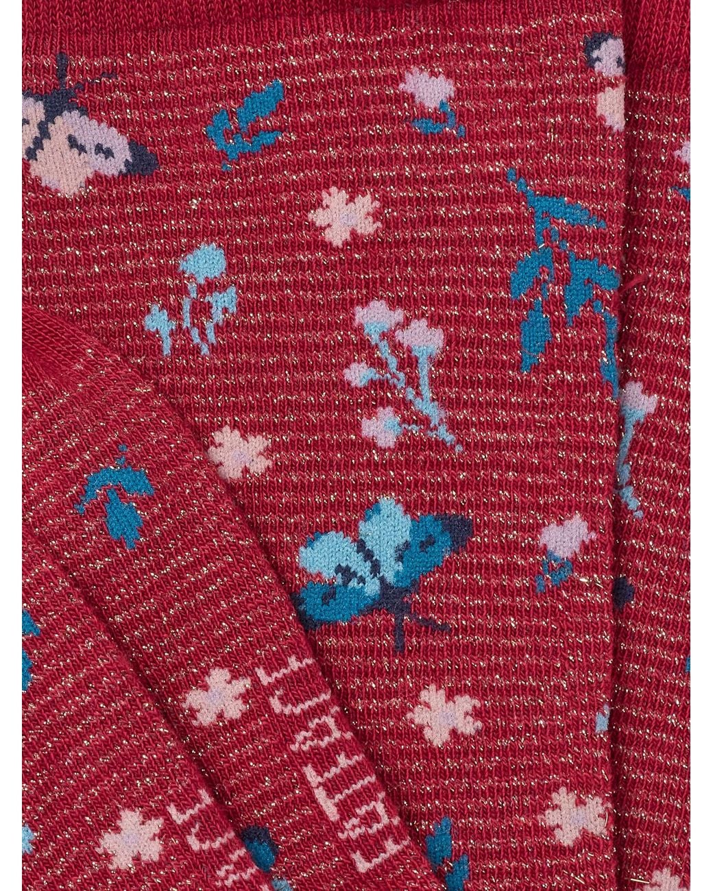 FatFace Red Fatface Sparkle Moth Socks