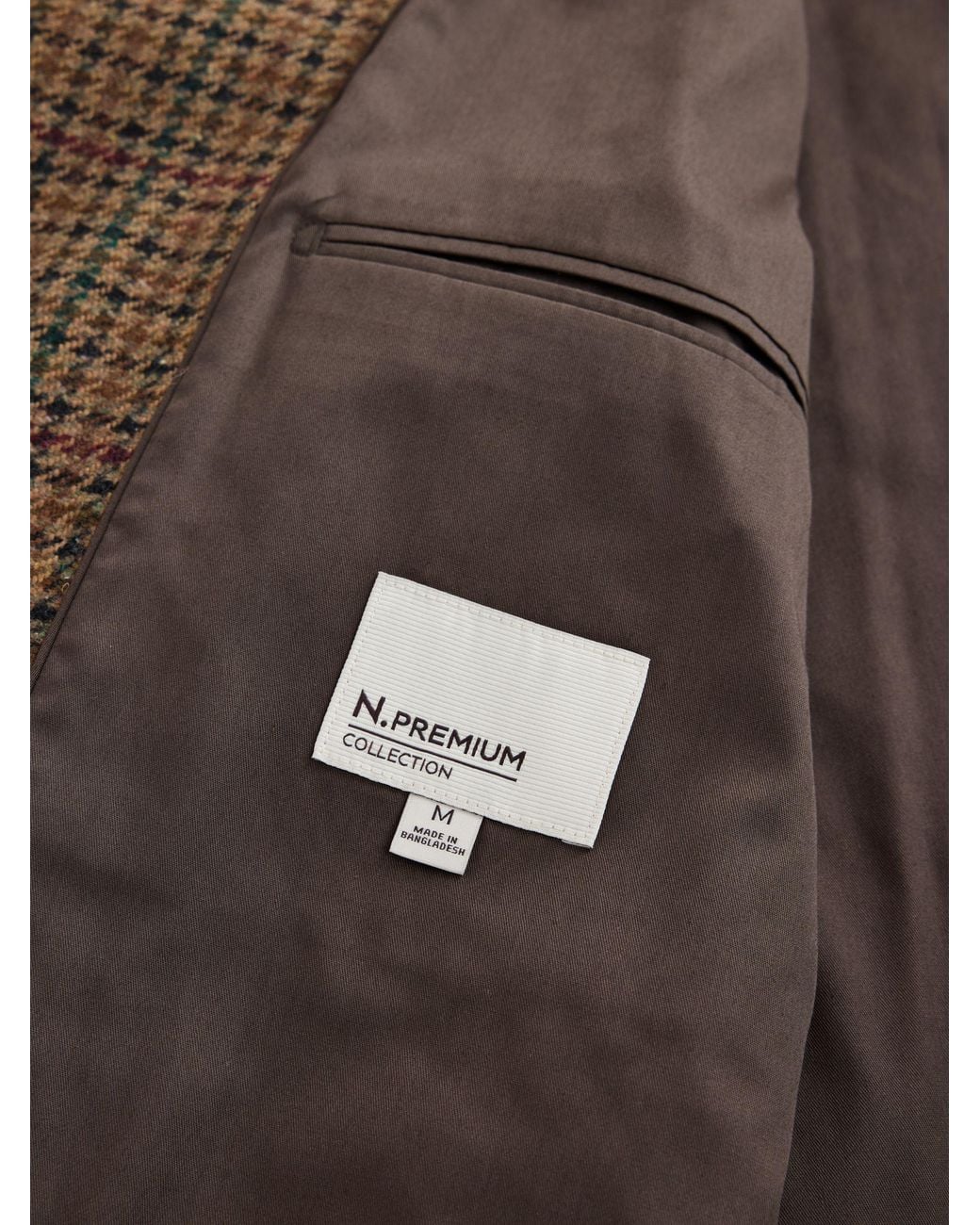 Next Brown Dogtooth Chore Jacket With Wool for men