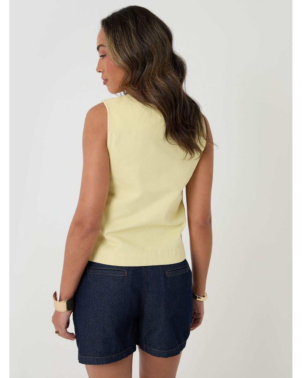 Threadbare Natural Denim Button Up Top