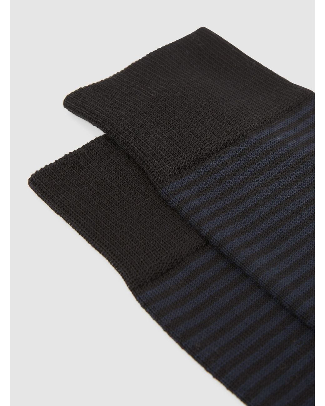 Reiss Black Mario Stripe Cotton-Blend Striped Socks for men