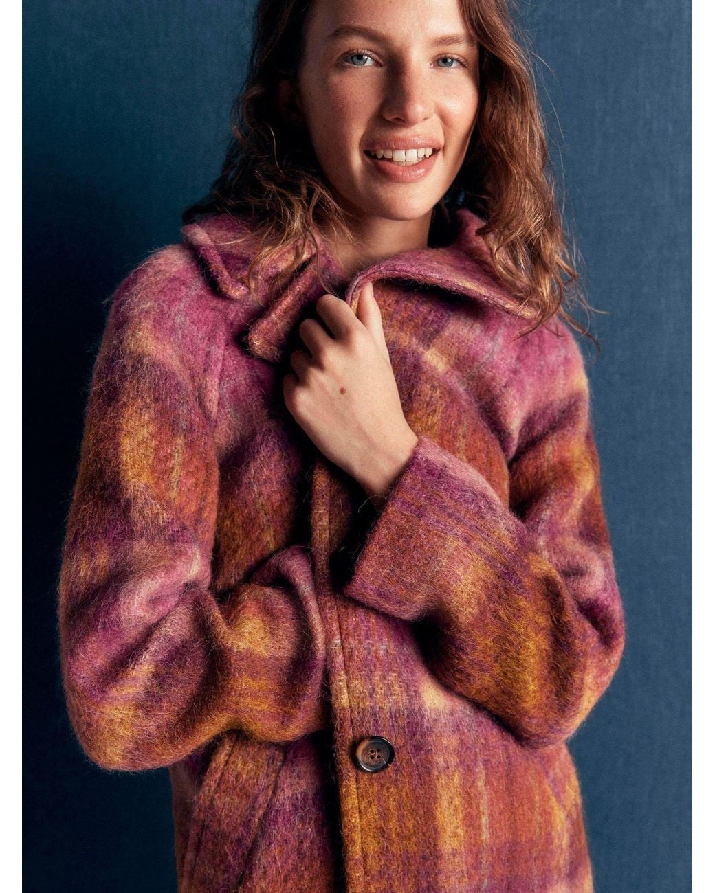 Boden Red Cotswold Wool Blend Coat