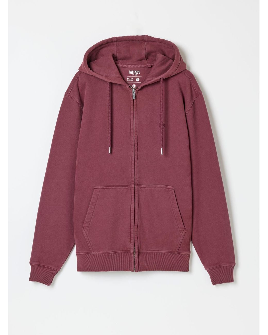 FatFace Red Hayle Zip Through Hoodie for men