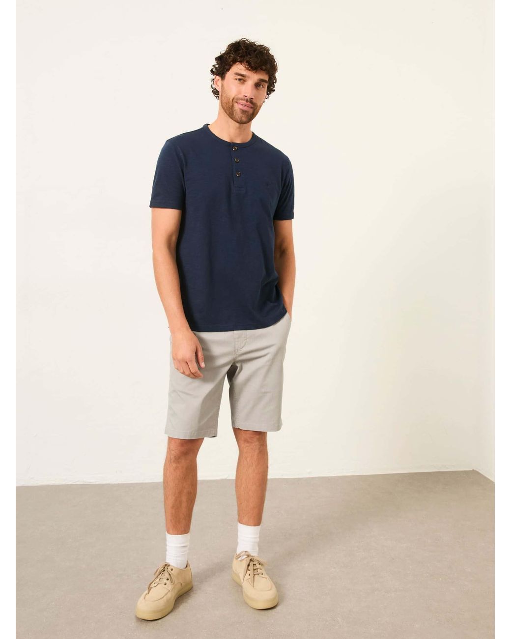FatFace Blue Woodside Henley T-Shirt for men
