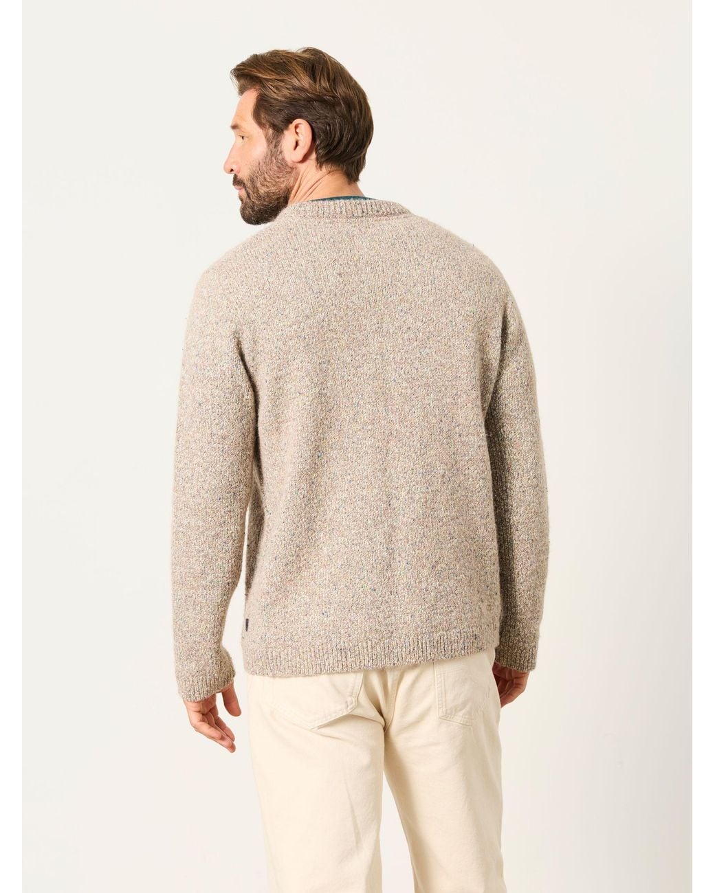 FatFace Brown Milport Knitted Crew Neck Jumper for men