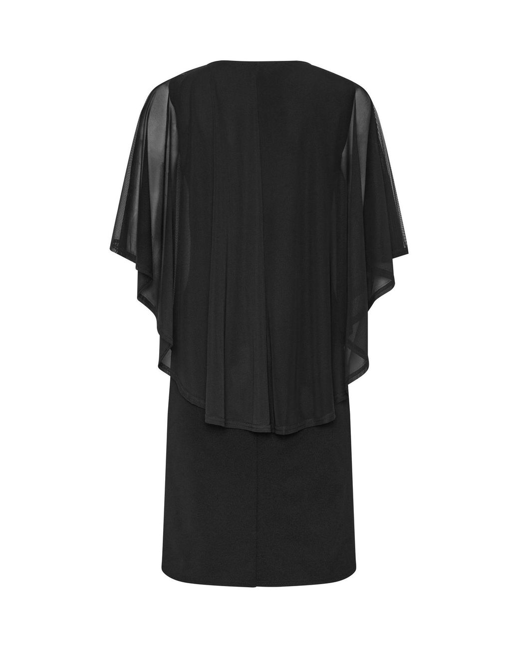 M Com Black Mesh Cape Dress