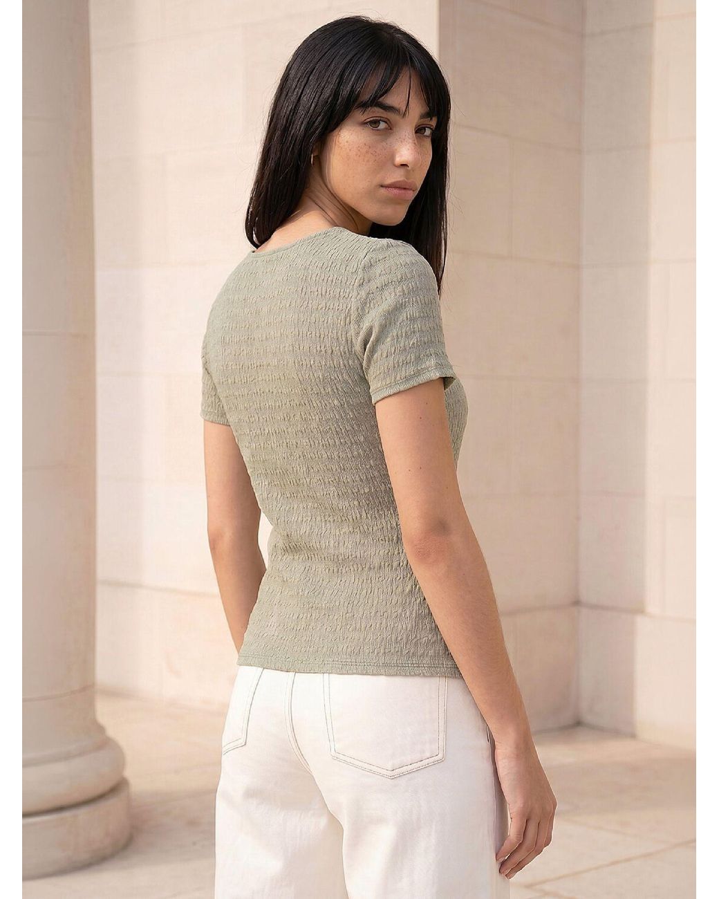 Roman Natural Petite Textured Top