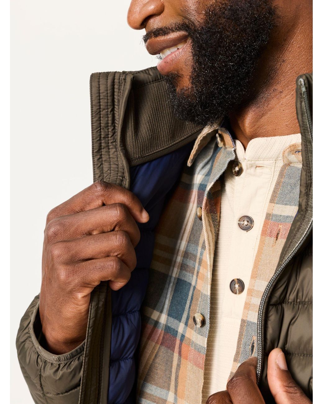 FatFace Brown Dartmouth Lightweight Quilted Jacket for men