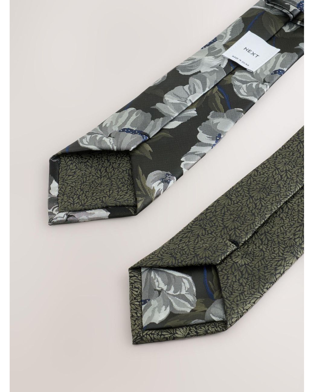 Next Green Multi Pattern Ties 2 Pack for men