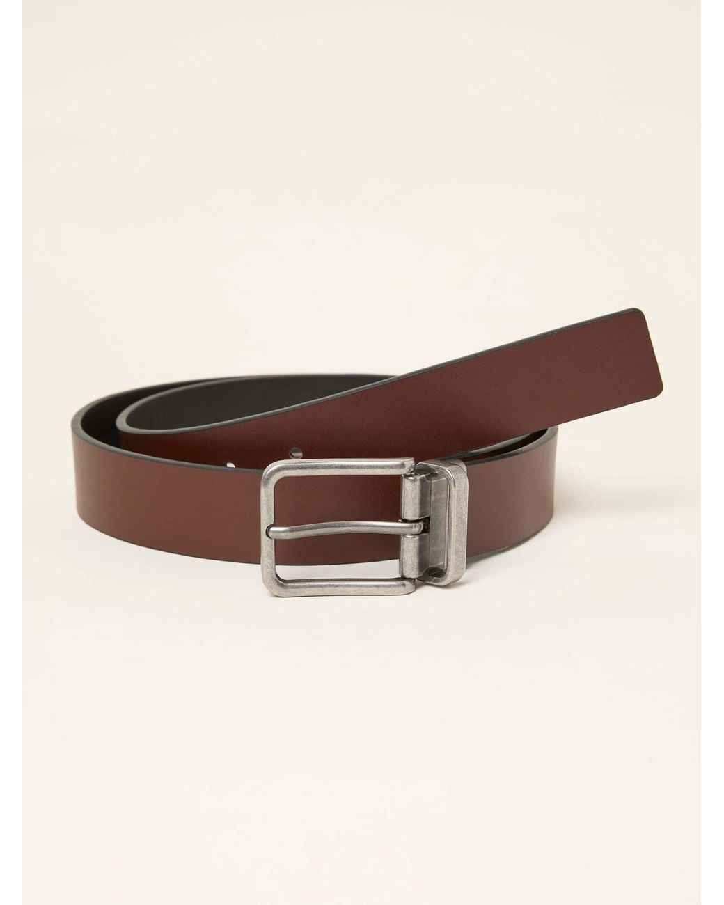 FatFace Black Reversible Leather Belt for men