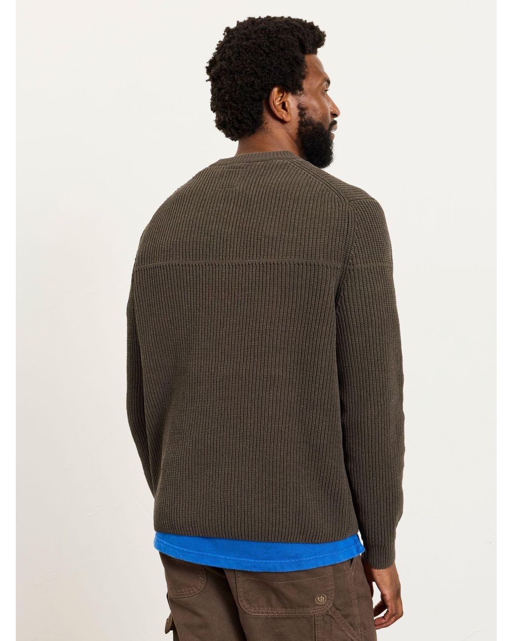 FatFace Brown Kelbrook Knitted Crew Neck Jumper for men