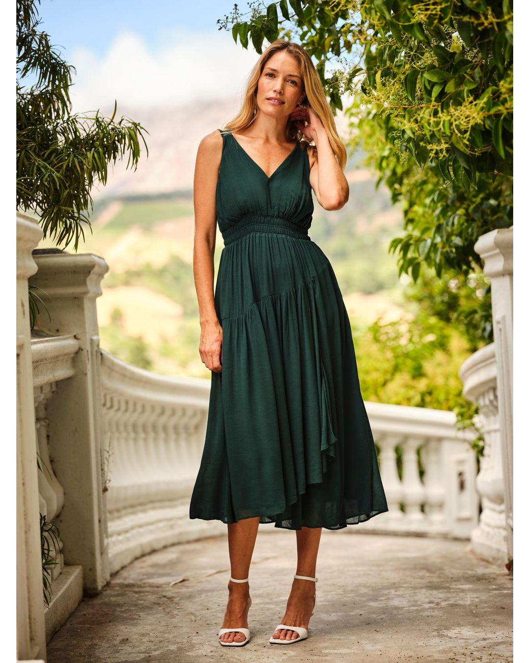 FatFace Yellow Fatface Maggie Midi Dress