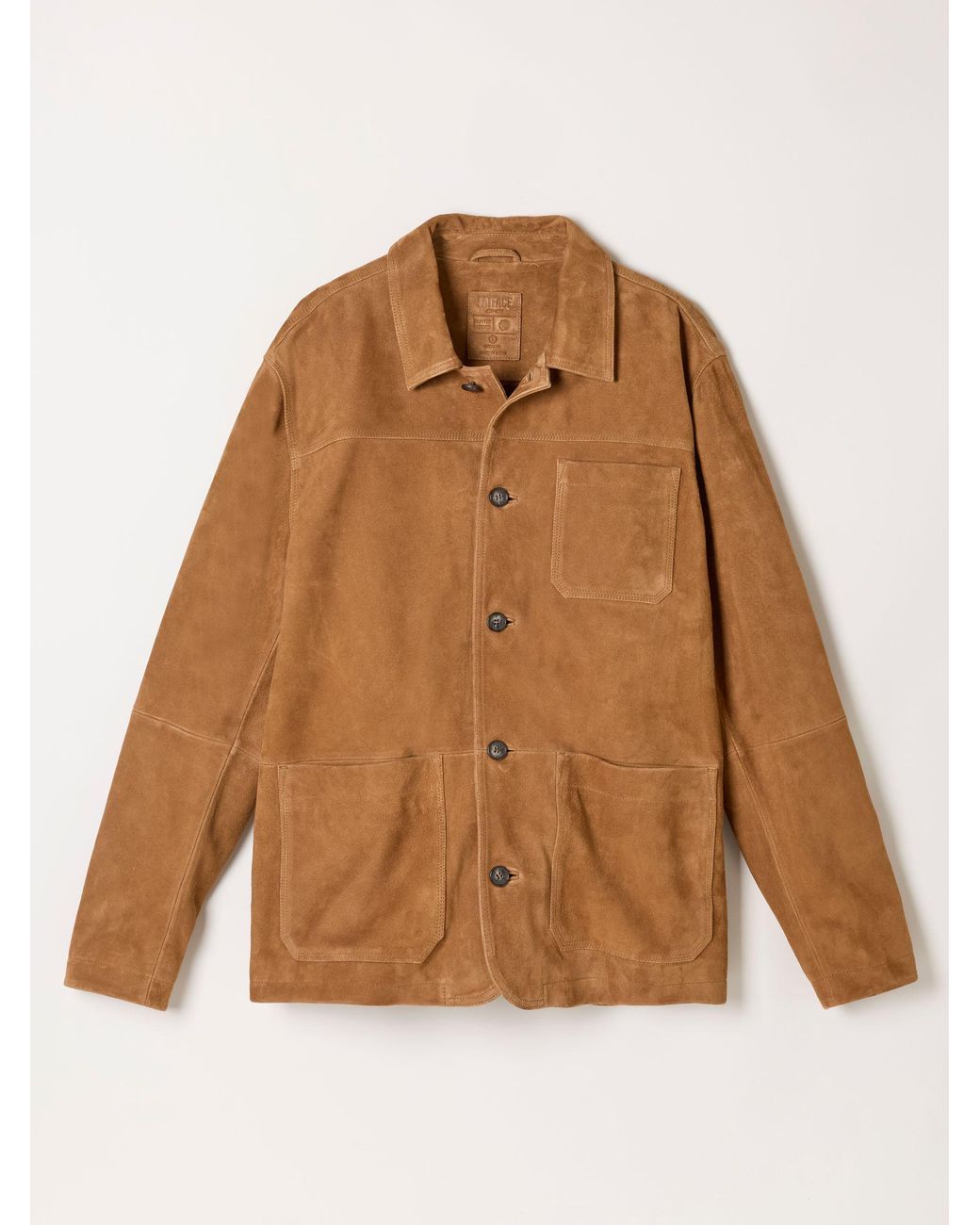FatFace Brown 100% Suede Worker Jacket for men