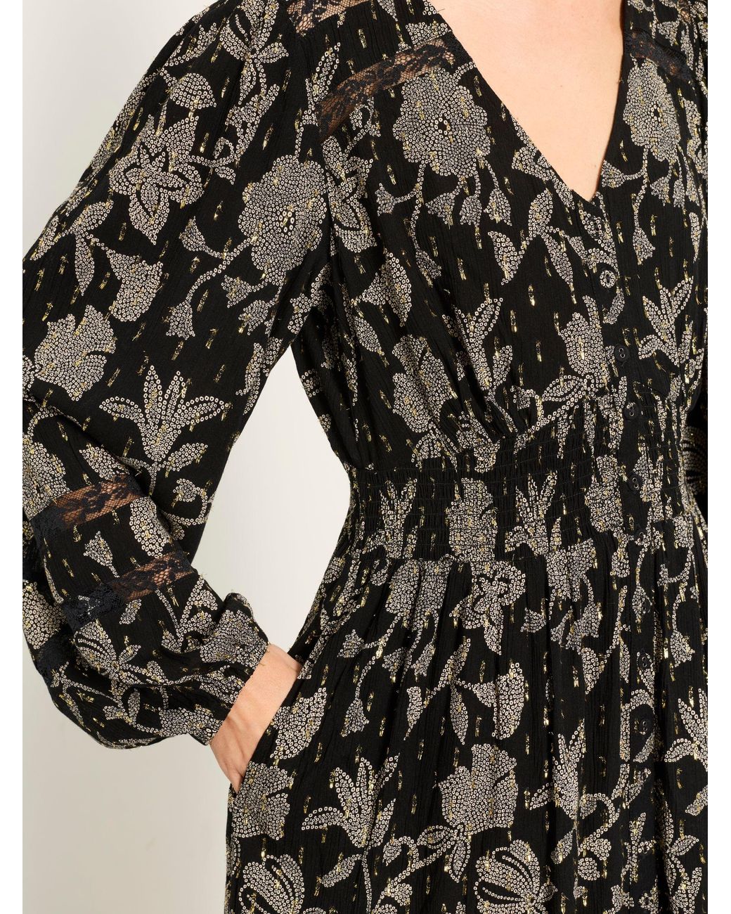 FatFace Black Fatface Eden Jacquard Maxi Dress