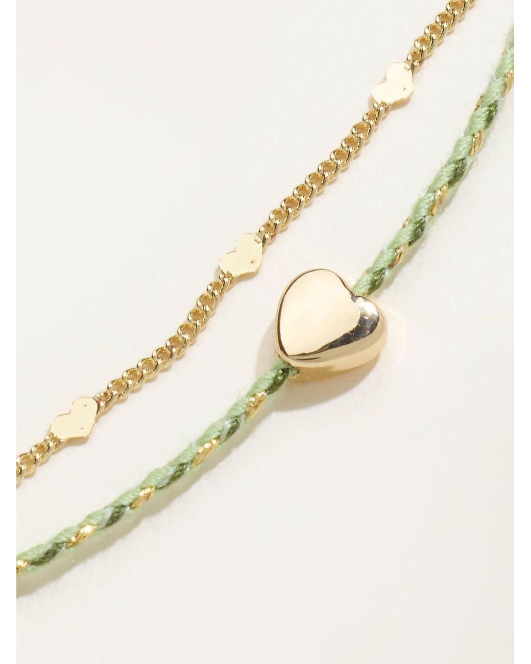 FatFace Natural Fatface Heart Cord Bracelet