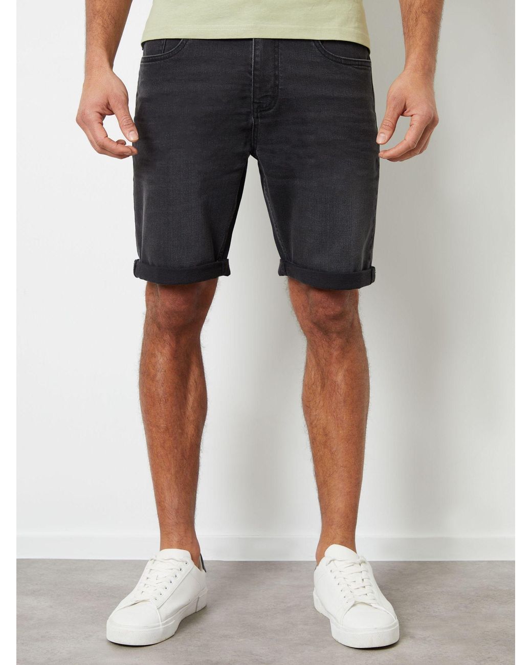 Threadbare Blue Denim Shorts for men