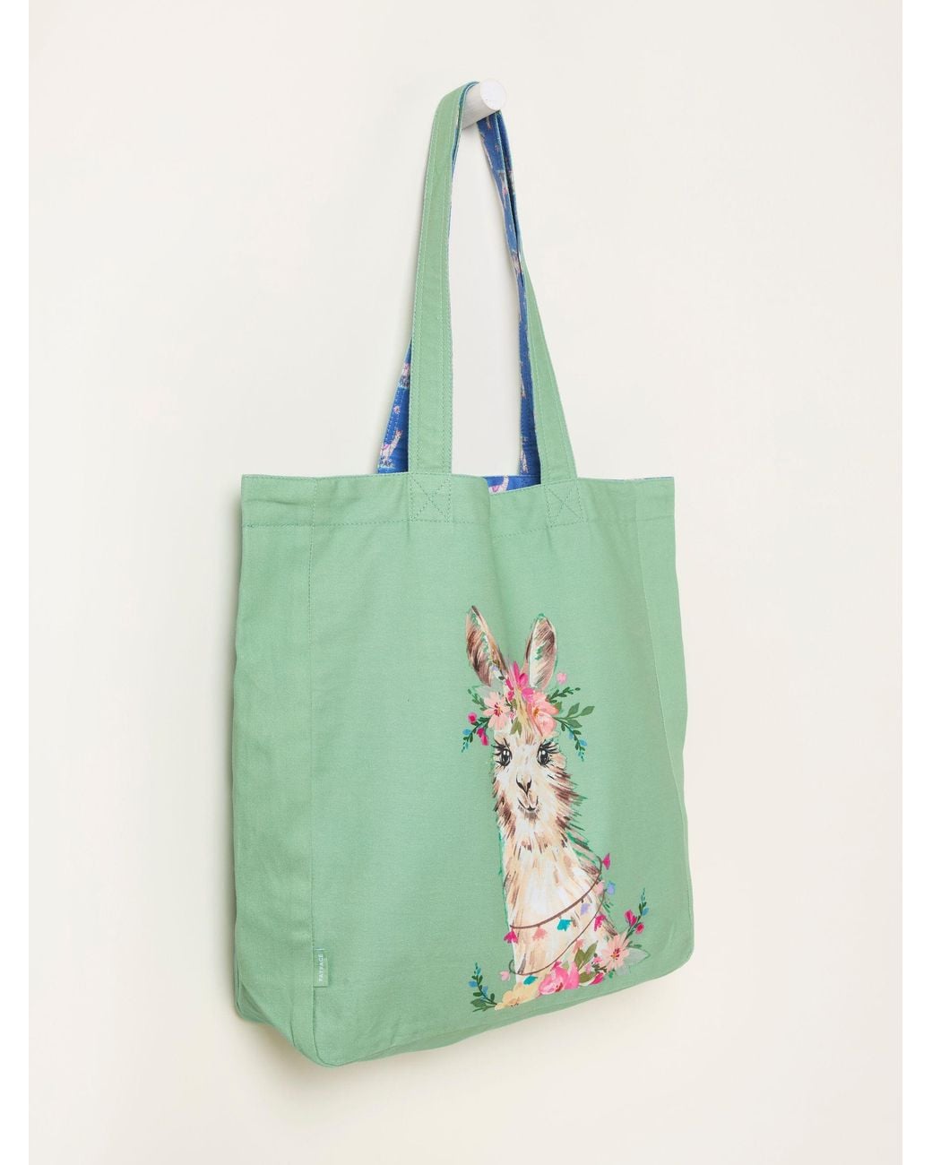 FatFace Green Fatface Llama Reversible Tote Bag