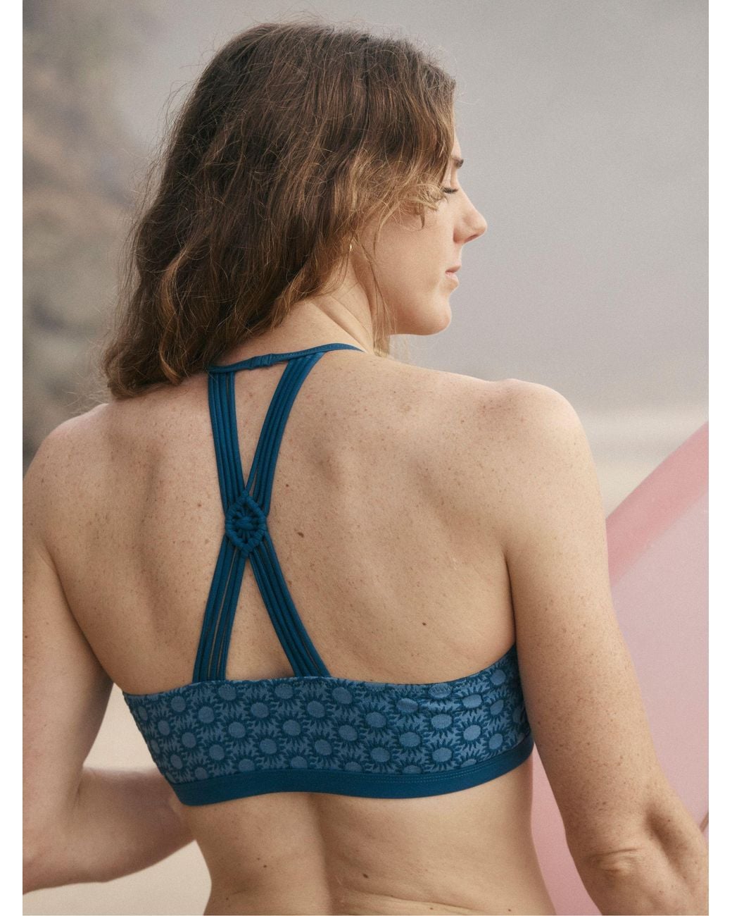 FatFace Blue Roan Macrame Bikini Top