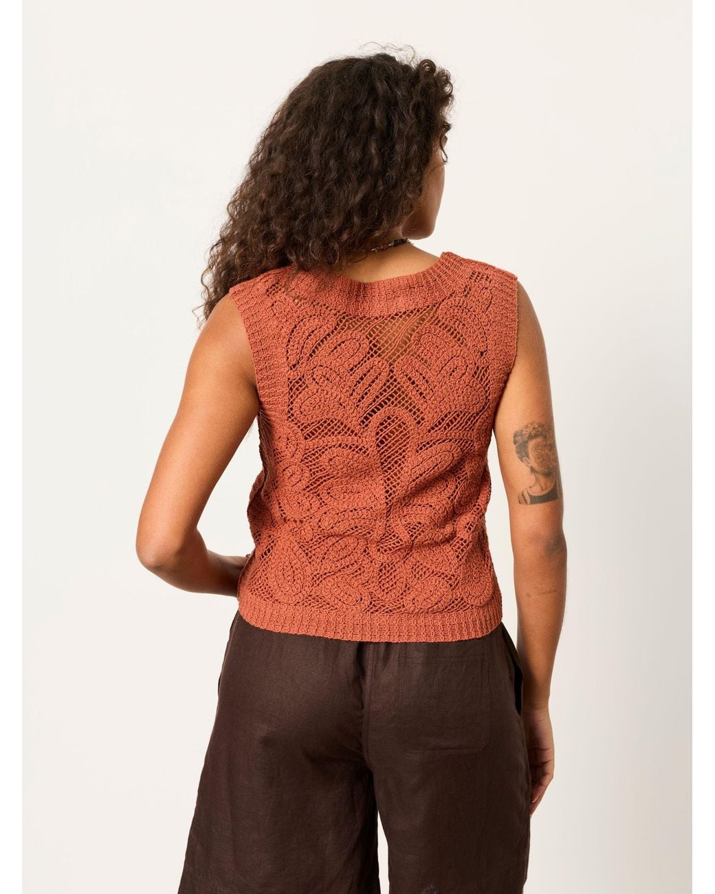 FatFace Red Fatface Rust Palm Pattern 2-In-1 Tank
