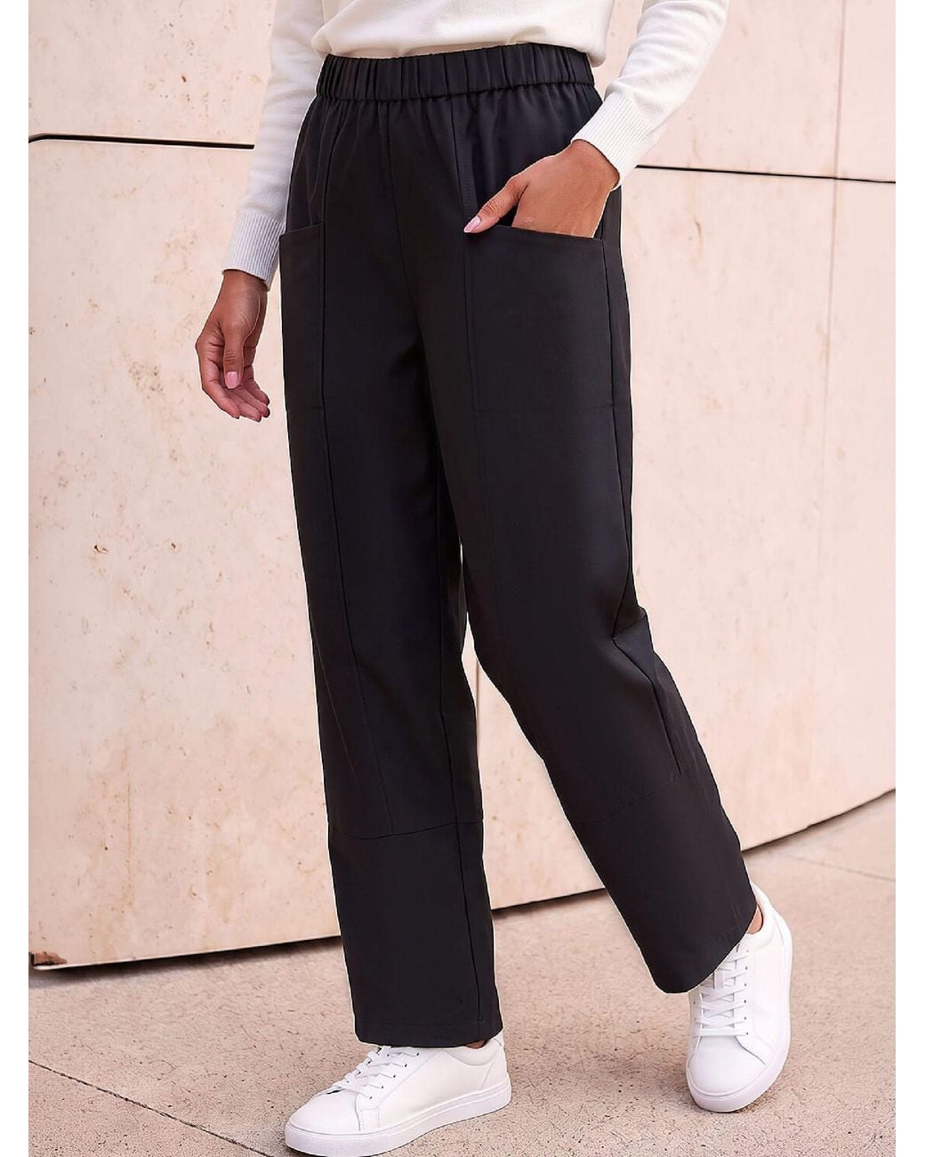 Pokit Romal Roman Petite Patch Pocket Trousers in Black | Lyst