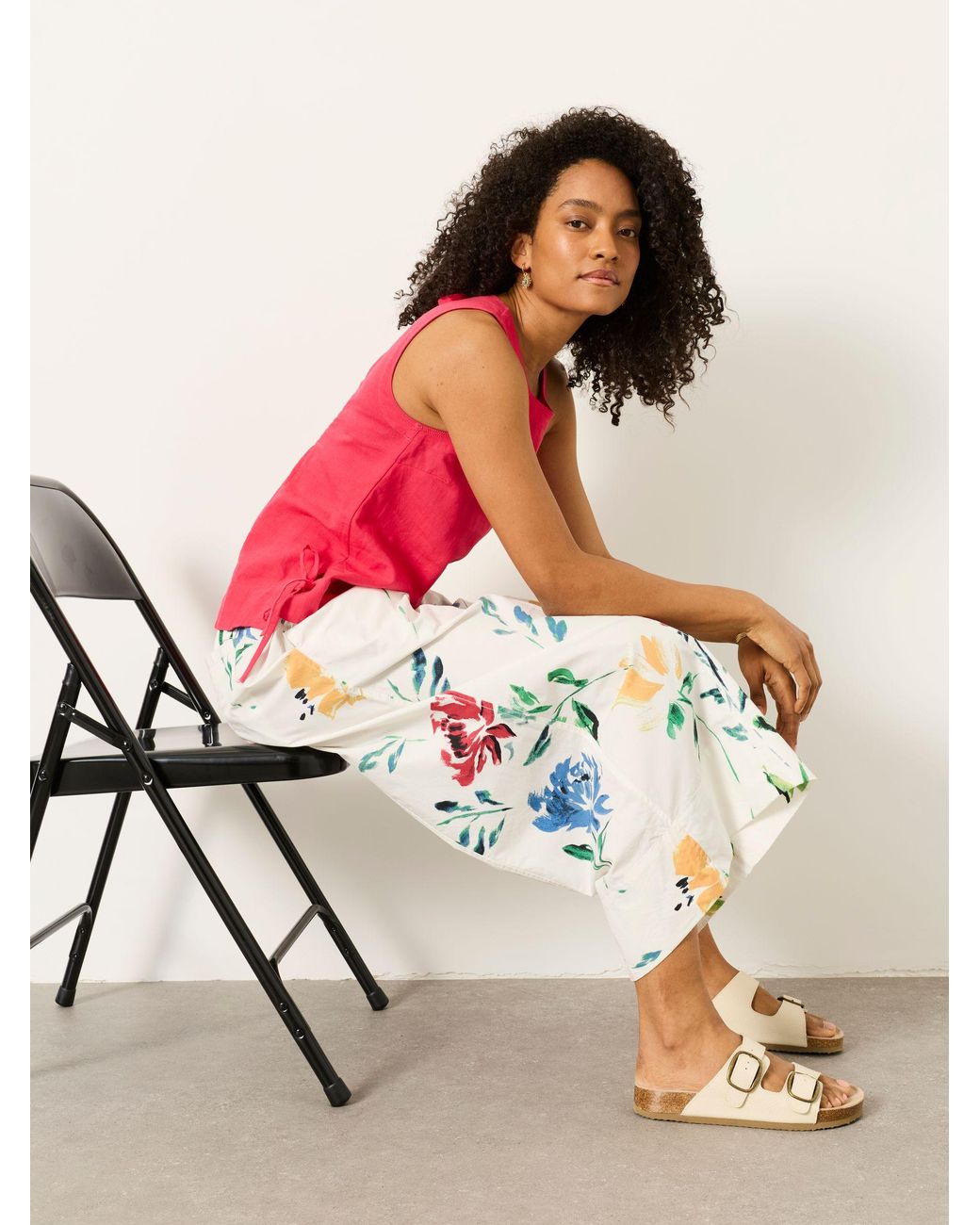 FatFace Multicolor Aubrey Wide Leg Cropped Trousers