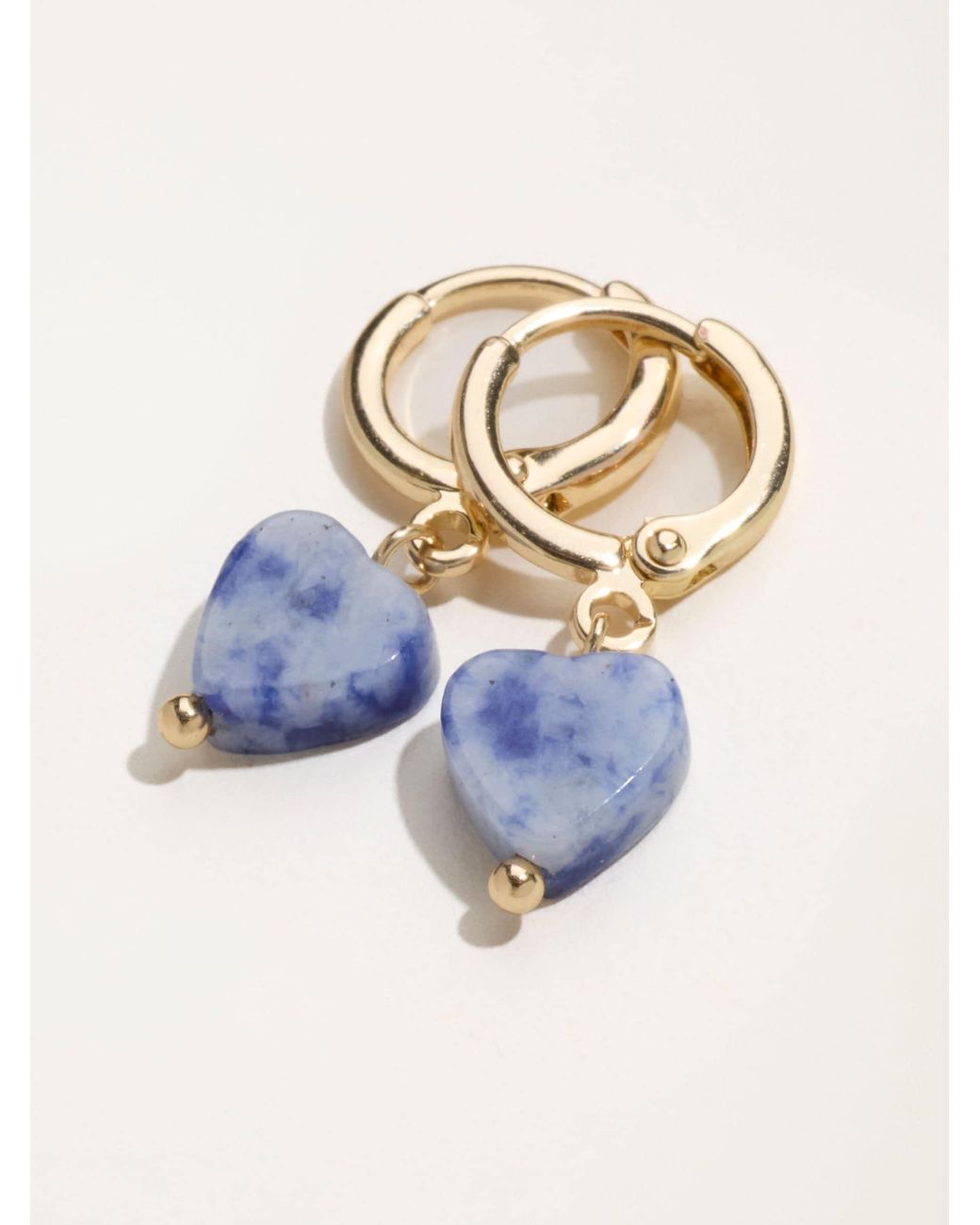 FatFace Blue Fatface Heart Drop Earrings