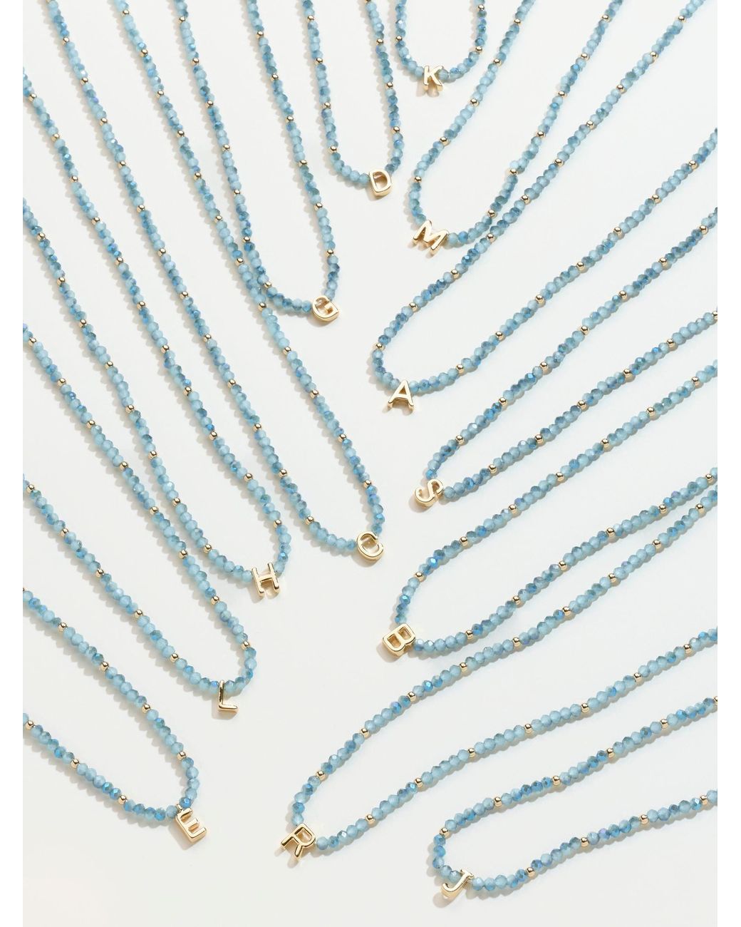 FatFace Blue Alphabet Beaded Necklace