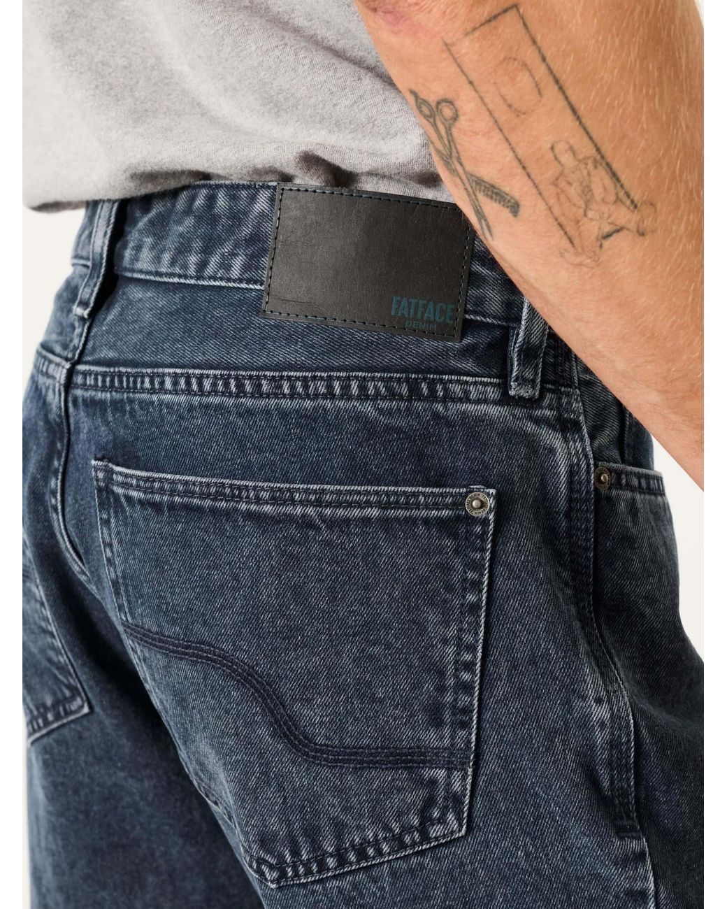 FatFace Blue Straight Fit Jeans for men
