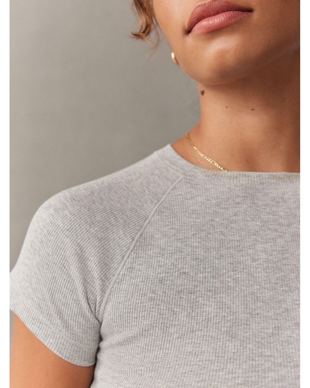 Self White Fitted Rib T-Shirt