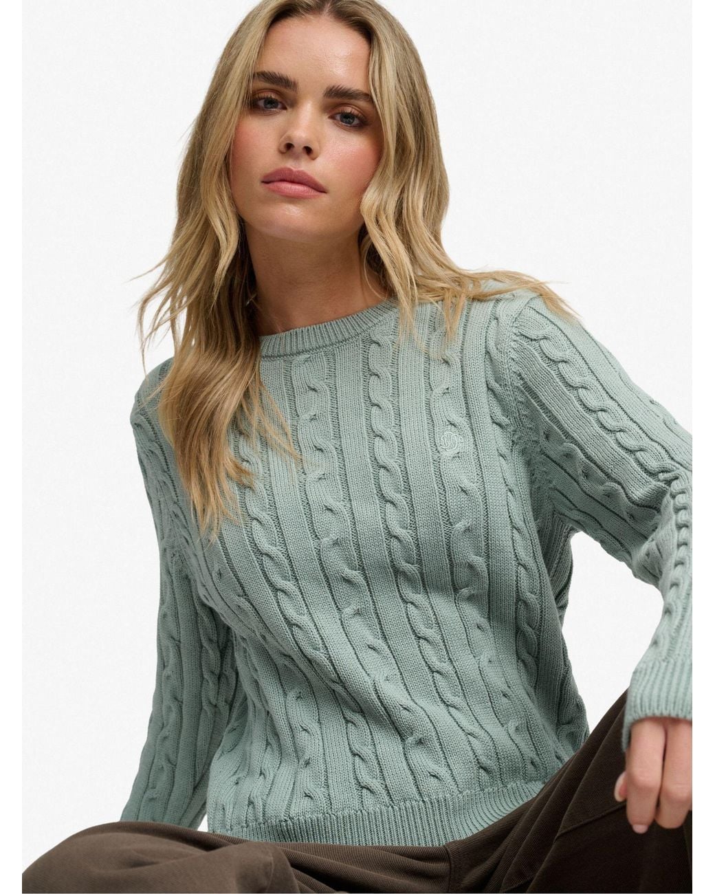 Superdry Blue & Co Essentials Cable Knit Jumper