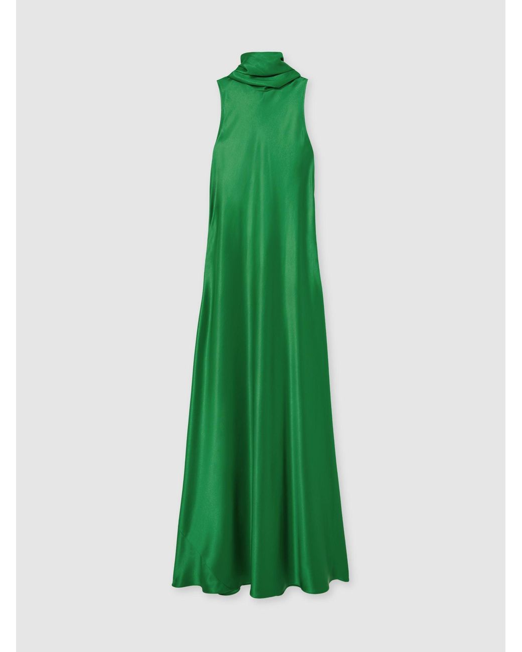 Reiss Fae - Green Satin Cape Maxi Dress, Us 8 | Lyst