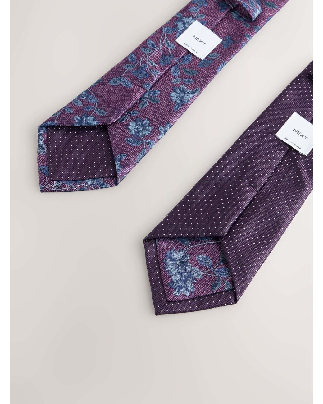 Next Blue Pattern Ties 2 Pack for men
