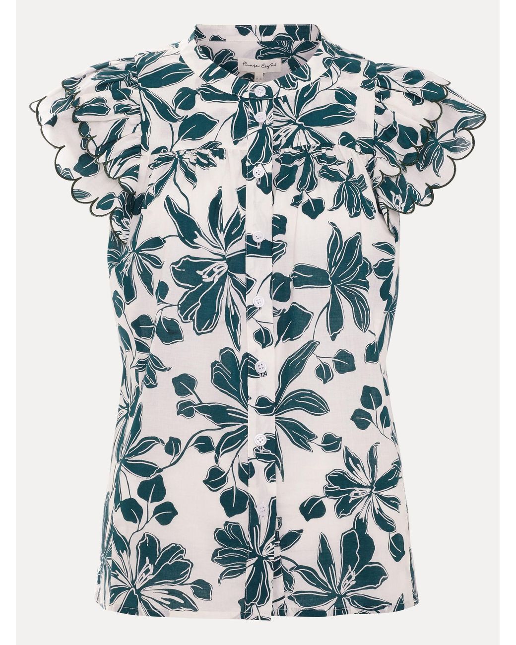 Phase Eight Blue Rena Cotton Blouse