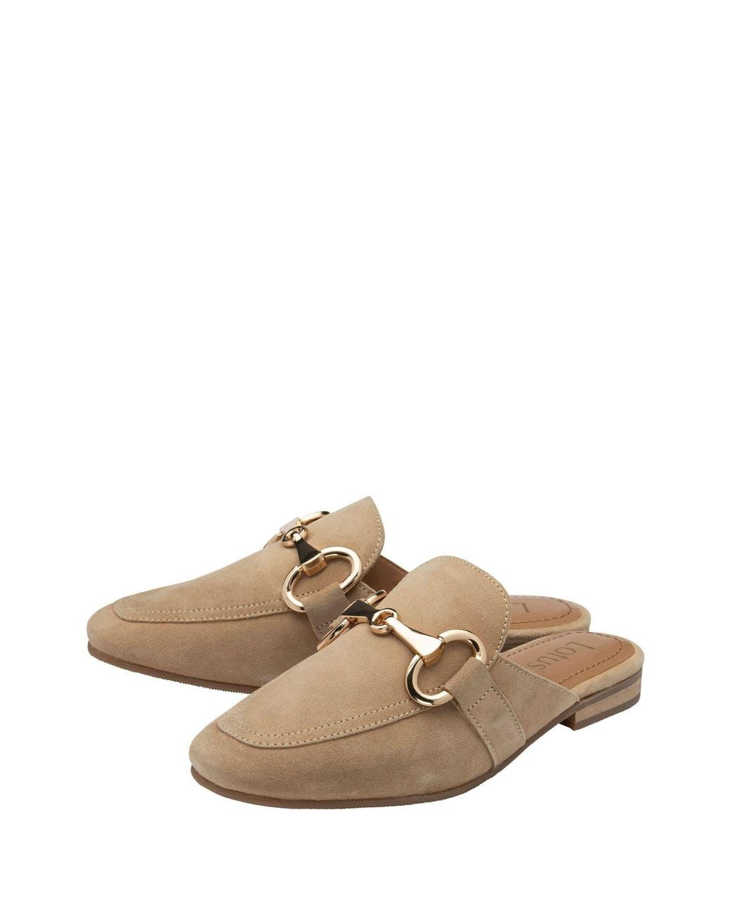 Lotus Brown Flat Mules Shoes