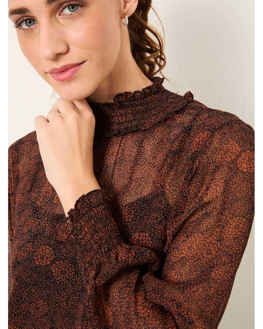 FatFace Brown Jaclyn Blouse