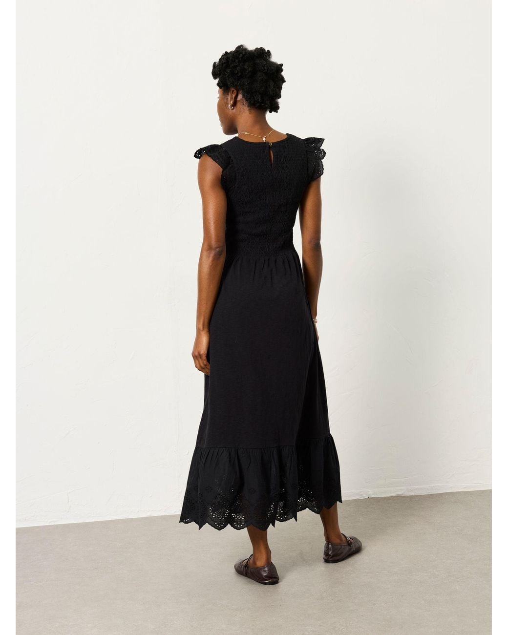 FatFace White Demi Jersey Midi Dress