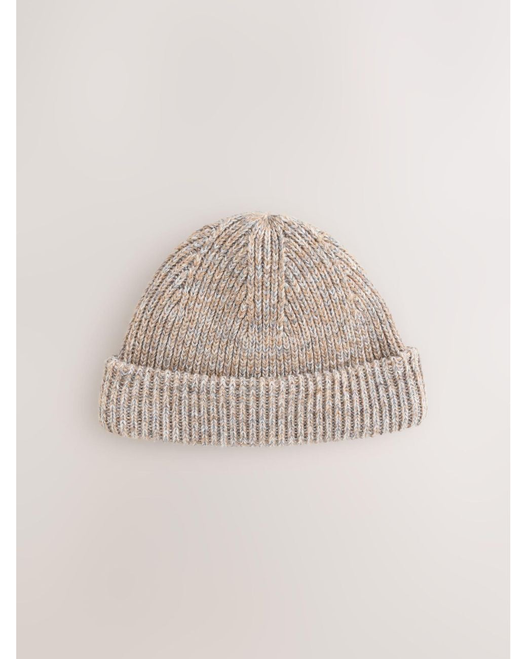 Next Natural Neutral Beanie Hat for men
