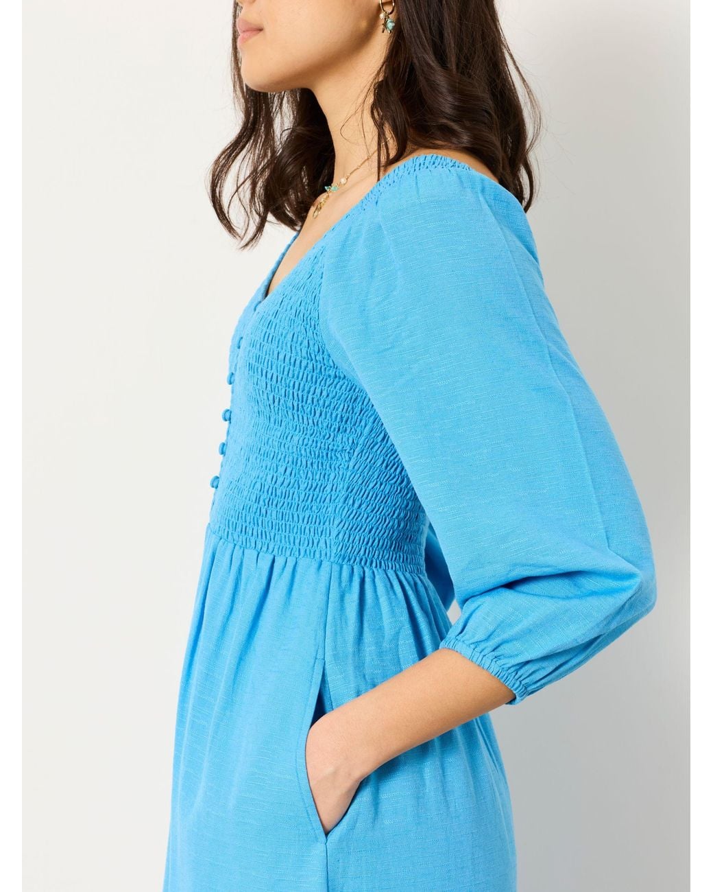 FatFace Blue Adele Petite Midi Dress