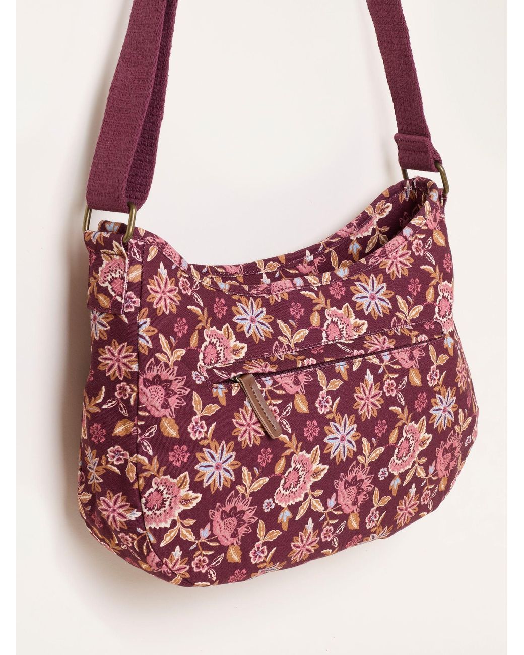 FatFace Green Floral Canvas Crossbody Bag