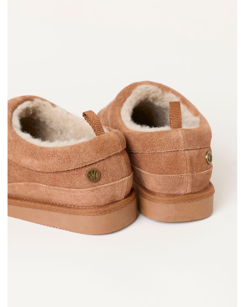 FatFace Brown Fatface Lewis Tan Suede Mule Slipper for men