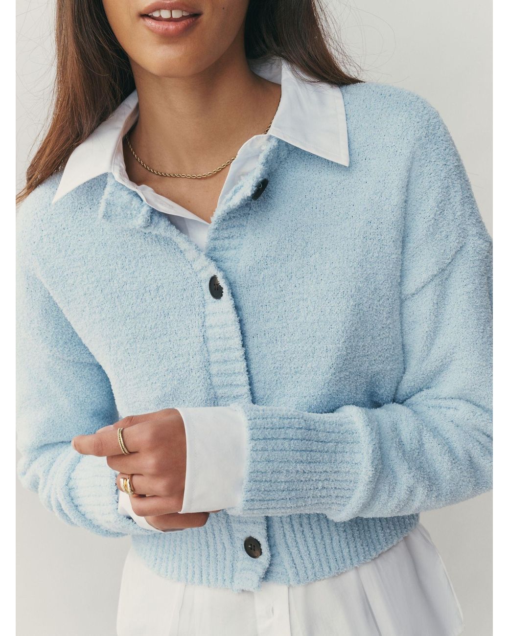 Next Blue Cosy Button Up Cardigan