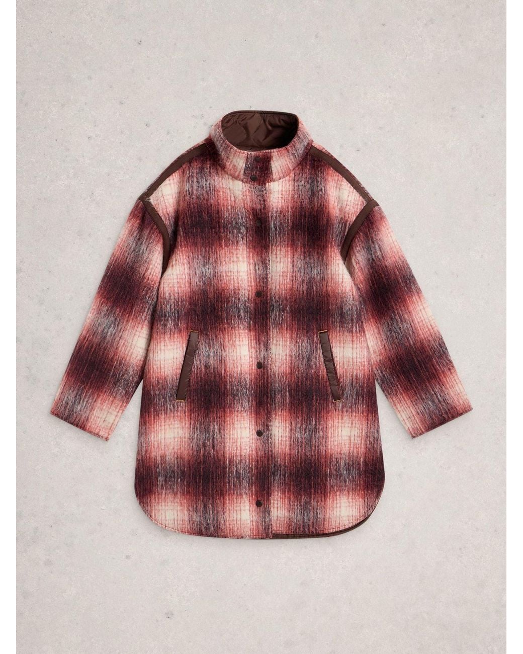 White Stuff Pink Marlowe Reversible Coat
